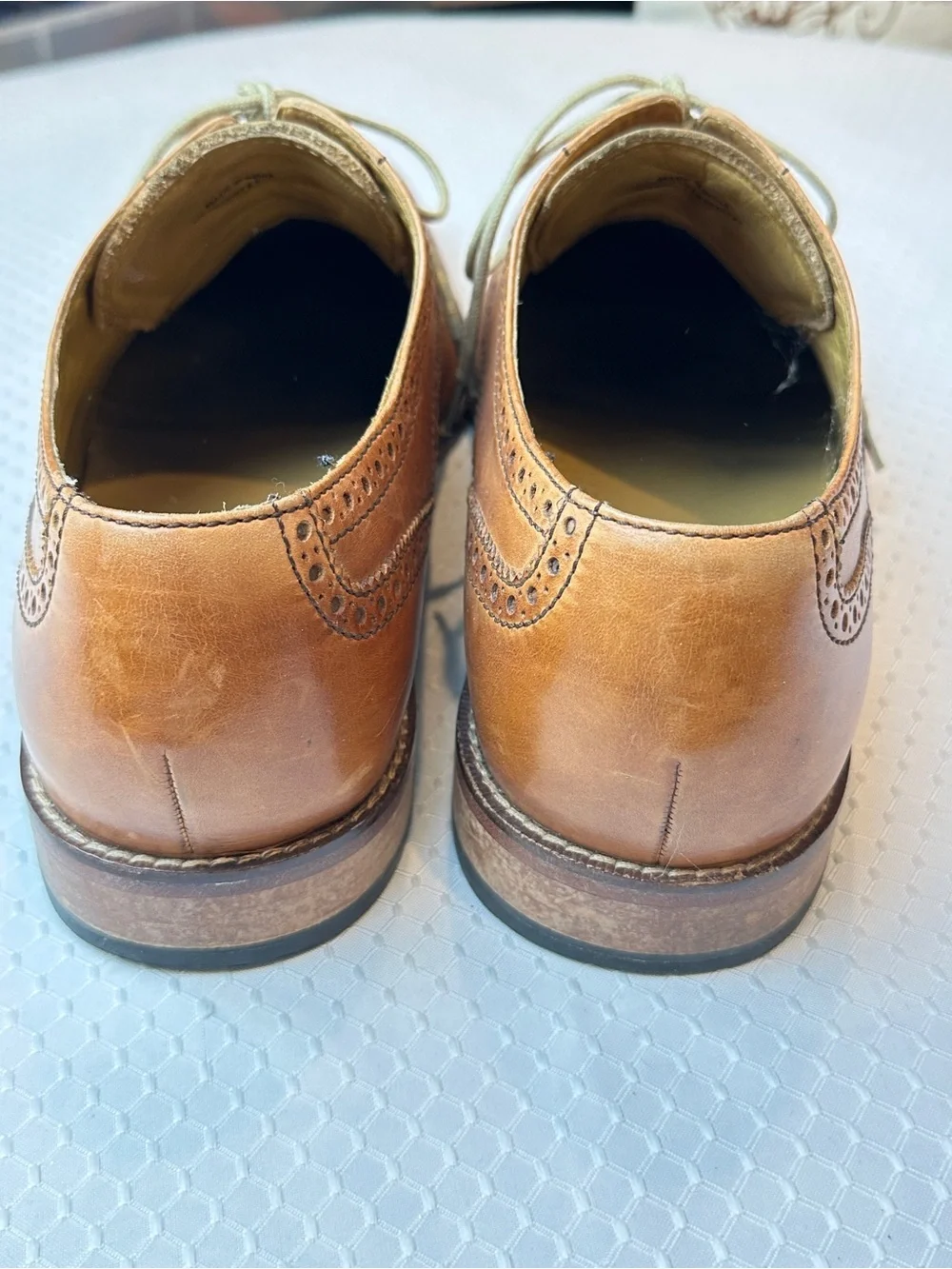 Cole Haan Giraldo Wingtip Shoes British Tan Leather Oxford Derby 14
